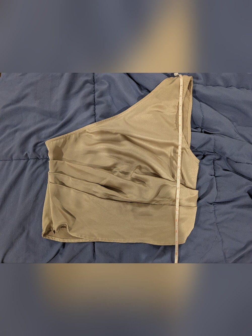 Golden One Shoulder Top W/ Zipper